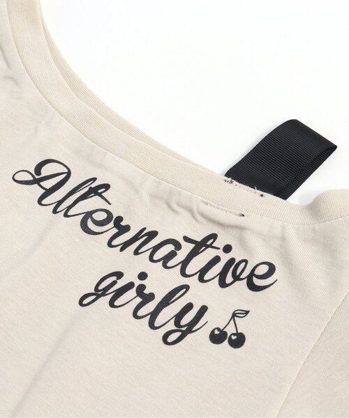 algy（アルジー）の「ワンショル風ガーリーT（Tシャツ/カットソー・キッズ・ブラック/ベージュ/オフホワイト・XXX-SMALL/X-SMALL/MEDIUM/SMALL/XX-SMALL）」の7枚目の写真