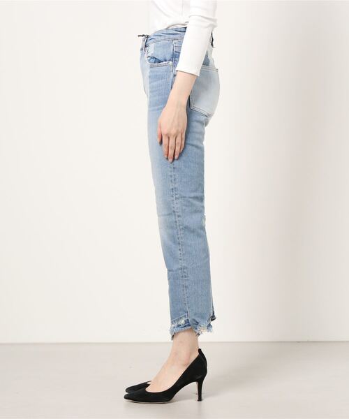 ALLSAINTS（オールセインツ）の「KIM TWO-TONE HIGH-RISE JEANS, MID INDIGO | KIM TWO-TONE ハイライズ ジーンズ, インディゴ（デニムパンツ・レディース・インディゴブルー・24/25/26/27）」の2枚目の写真