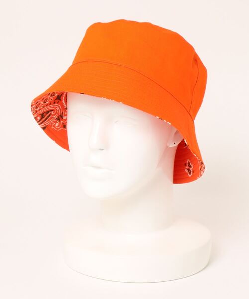CONVERSE STARS（コンバーススターズ）の「リバーシブルバンダナバケットハット（ハット・レディース・ホワイト/ブラック/オレンジ・FREE）」の6枚目の写真