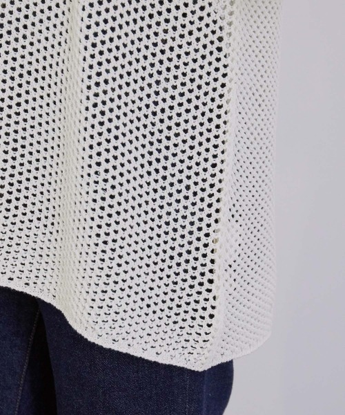 MADEMOISELLE ROPE'（マドモアゼル ロペ）の「【秋まで使える】メッシュオーバーTシャツ（Tシャツ/カットソー・レディース・ベージュ/オフホワイト・38）」の9枚目の写真