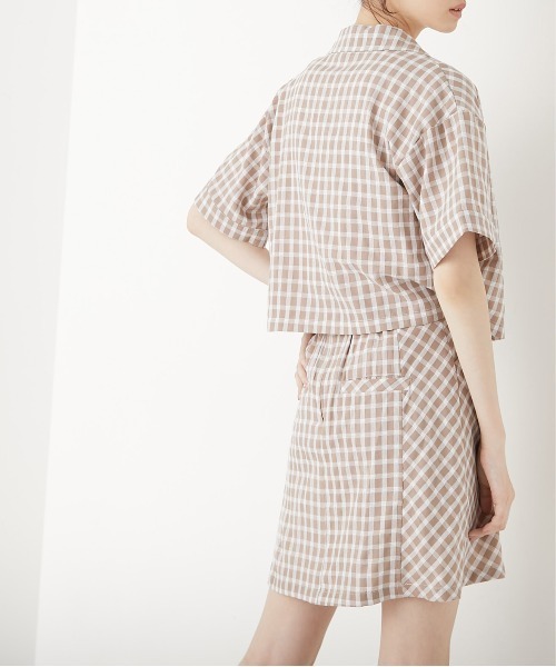 OLIVE des OLIVE（オリーブデオリーブ）の「夏マスト！setupミニスカート（スカート・レディース・ベージュ/ライトブラウン/ワンウォッシュ・FREE）」の9枚目の写真