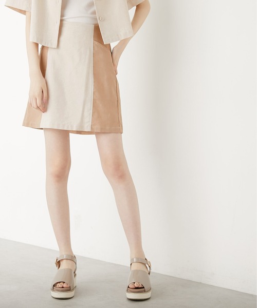 OLIVE des OLIVE（オリーブデオリーブ）の「夏マスト！setupミニスカート（スカート・レディース・ベージュ/ライトブラウン/ワンウォッシュ・FREE）」の10枚目の写真