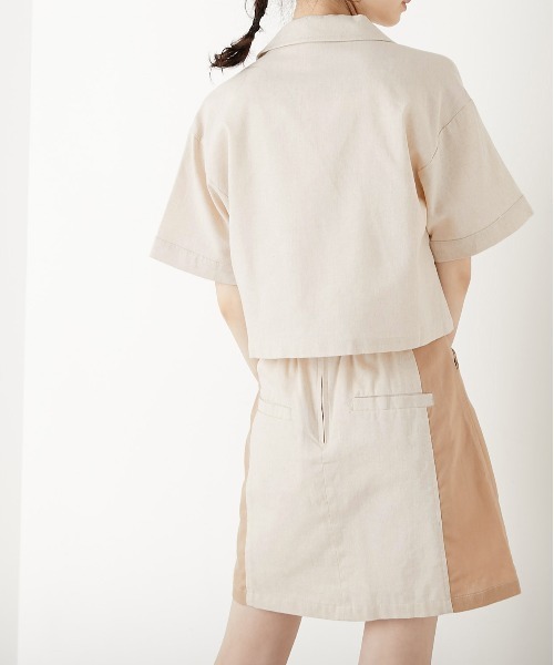 OLIVE des OLIVE（オリーブデオリーブ）の「夏マスト！setupミニスカート（スカート・レディース・ベージュ/ライトブラウン/ワンウォッシュ・FREE）」の15枚目の写真