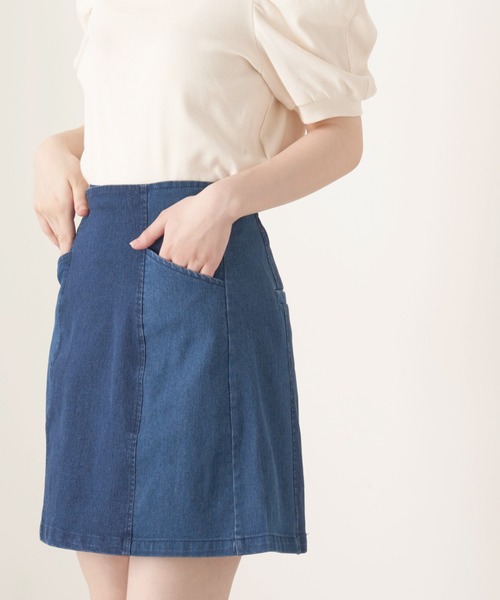 OLIVE des OLIVE（オリーブデオリーブ）の「夏マスト！setupミニスカート（スカート・レディース・ベージュ/ライトブラウン/ワンウォッシュ・FREE）」の17枚目の写真