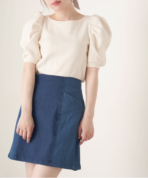 OLIVE des OLIVE（オリーブデオリーブ）の「夏マスト！setupミニスカート（スカート・レディース・ベージュ/ライトブラウン/ワンウォッシュ・FREE）」の19枚目の写真