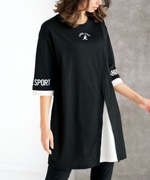 <KANGOL SPORT>重ね着風レイヤードチュニック