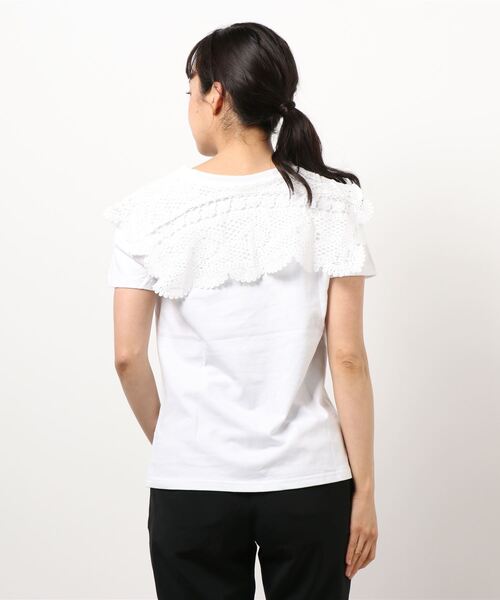 KOBE LETTUCE（コウベレタス）の「レースビッグ襟付き半袖カットソーTシャツ（Tシャツ/カットソー・レディース・オフホワイト・FREE）」の9枚目の写真