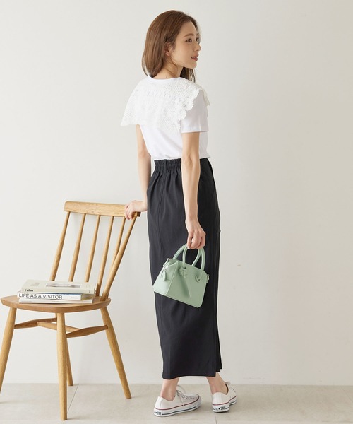 KOBE LETTUCE（コウベレタス）の「レースビッグ襟付き半袖カットソーTシャツ（Tシャツ/カットソー・レディース・オフホワイト・FREE）」の7枚目の写真