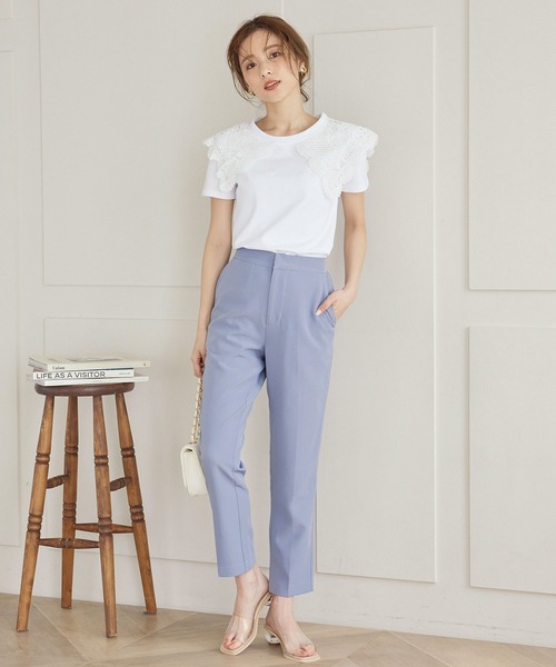 KOBE LETTUCE（コウベレタス）の「レースビッグ襟付き半袖カットソーTシャツ（Tシャツ/カットソー・レディース・オフホワイト・FREE）」の5枚目の写真