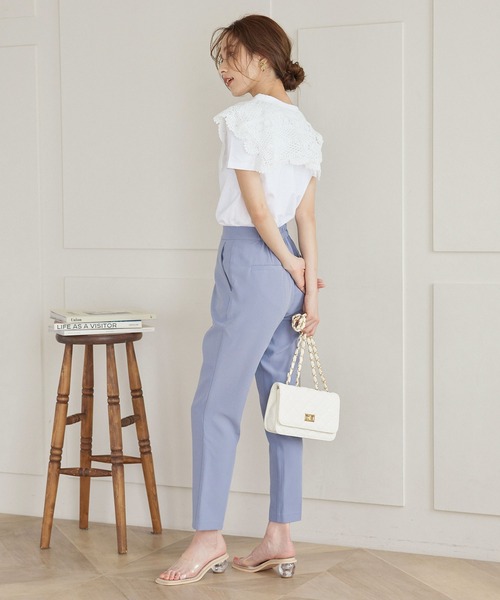 KOBE LETTUCE（コウベレタス）の「レースビッグ襟付き半袖カットソーTシャツ（Tシャツ/カットソー・レディース・オフホワイト・FREE）」の4枚目の写真