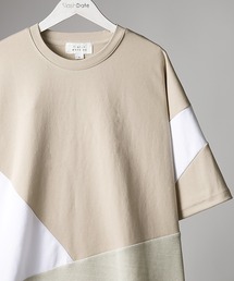 SlashDate（スラッシュデイト）の「異素材フロントヘム切り替えオーバーサイズ半袖Tシャツ（Tシャツ/カットソー・メンズ）」