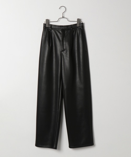 PAGEBOY（ページボーイ）の「フェイクレザーステッチパンツ（その他パンツ・レディース・ブラック/ブラウン系その他/アイボリー・SMALL/MEDIUM）」の9枚目の写真