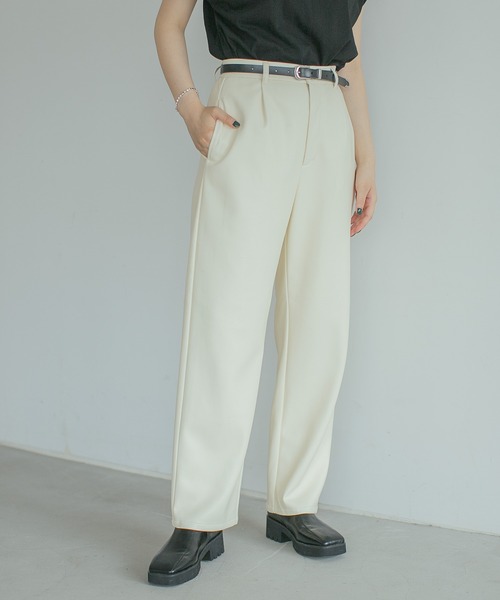 PAGEBOY（ページボーイ）の「フェイクレザーステッチパンツ（その他パンツ・レディース・ブラック/ブラウン系その他/アイボリー・SMALL/MEDIUM）」の17枚目の写真