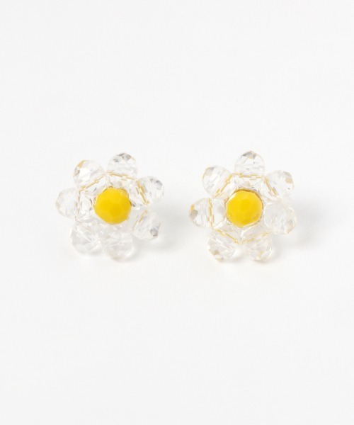 Me%（ミィパーセント）の「フラワービーズトップピアス（ピアス（両耳用）・レディース・その他/サックスブルー・FREE）」の2枚目の写真