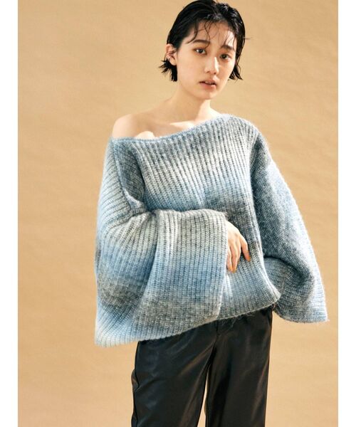 Ungrid（アングリッド）の「ビッグスリーブルーズニット（ニット/セーター・レディース・ブルー/パープル・FREE）」の2枚目の写真