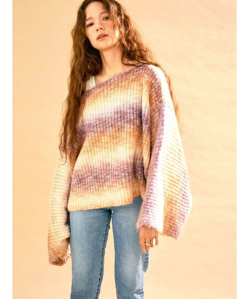 Ungrid（アングリッド）の「ビッグスリーブルーズニット（ニット/セーター・レディース・ブルー/パープル・FREE）」の8枚目の写真