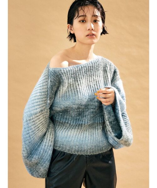 Ungrid（アングリッド）の「ビッグスリーブルーズニット（ニット/セーター・レディース・ブルー/パープル・FREE）」の18枚目の写真