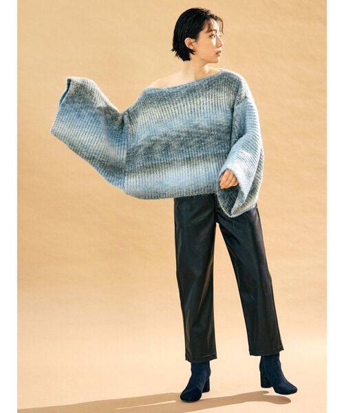 Ungrid（アングリッド）の「ビッグスリーブルーズニット（ニット/セーター・レディース・ブルー/パープル・FREE）」の3枚目の写真