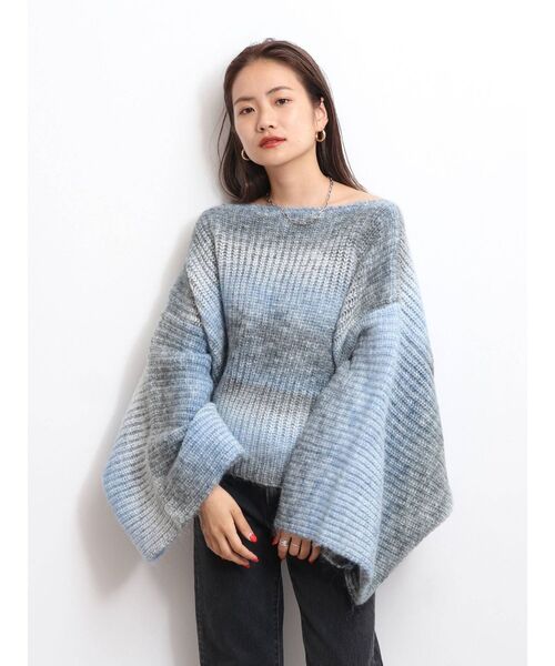 Ungrid（アングリッド）の「ビッグスリーブルーズニット（ニット/セーター・レディース・ブルー/パープル・FREE）」の4枚目の写真