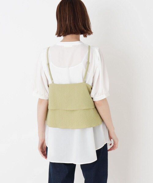 DRESKIP(ドレスキップ)の「◆【2点セット】ビスチェ+袖ギャザーブラウス(シャツ/ブラウス・レディース・ライトベージュ/黄緑系/ブラック・03/02)」の5枚目の写真