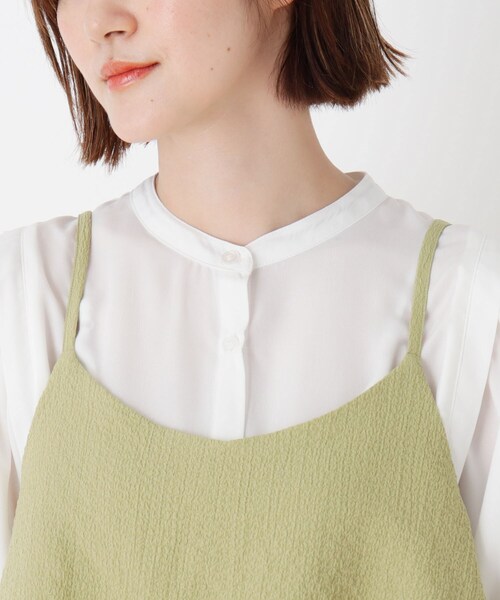 DRESKIP(ドレスキップ)の「◆【2点セット】ビスチェ+袖ギャザーブラウス(シャツ/ブラウス・レディース・ライトベージュ/黄緑系/ブラック・03/02)」の8枚目の写真