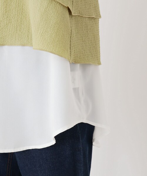 DRESKIP(ドレスキップ)の「◆【2点セット】ビスチェ+袖ギャザーブラウス(シャツ/ブラウス・レディース・ライトベージュ/黄緑系/ブラック・03/02)」の4枚目の写真