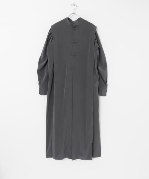 MAISON EUREKA（メゾンエウレカ）の「MAISON EUREKA　RETRO MAXI CHINA BLOUSE（シャツ/ブラウス・レディース・チャコールグレー/ピンク・FREE）」の10枚目の写真
