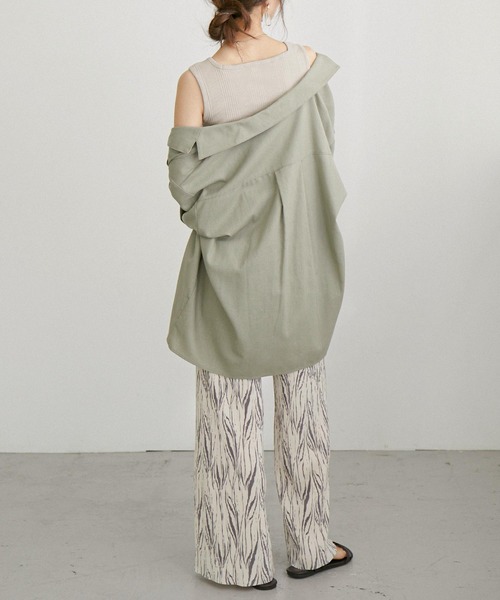 Fashion Letter(ファッションレター)の「スクエアネックコットンリブタンクトップ 夏服(タンクトップ・レディース・カーキ/ホワイト/杢グレー/ブラック/ベージュ/モカ・M/3L/4L/L/LL)」の13枚目の写真