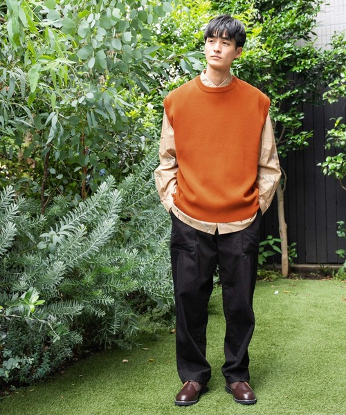 niko and...（ニコアンド）の「ミラノリブスリットイリベスト（ベスト・メンズ・ライトブルー/ブラック/ベージュ/オレンジ・FREE）」の8枚目の写真