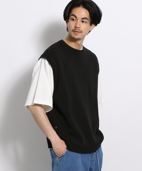 niko and...（ニコアンド）の「ミラノリブスリットイリベスト（ベスト・メンズ・ライトブルー/ブラック/ベージュ/オレンジ・FREE）」の10枚目の写真