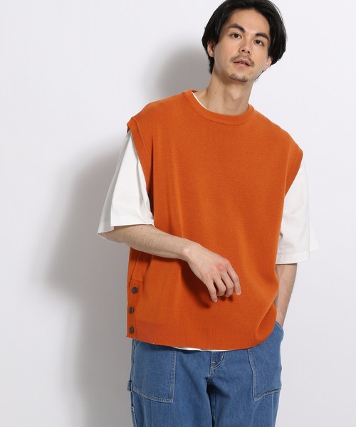 niko and...（ニコアンド）の「ミラノリブスリットイリベスト（ベスト・メンズ・ライトブルー/ブラック/ベージュ/オレンジ・FREE）」の13枚目の写真