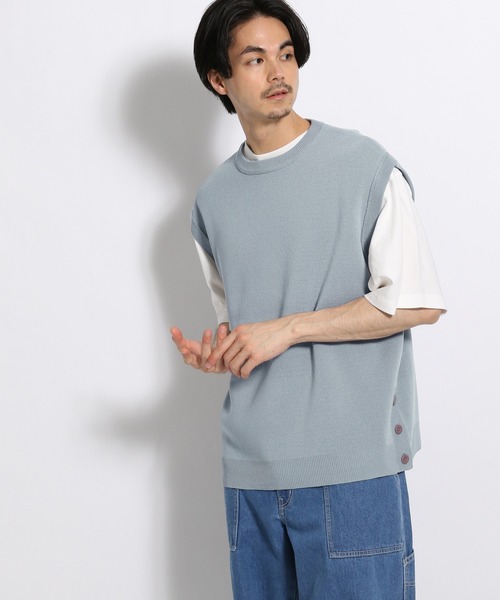 niko and...（ニコアンド）の「ミラノリブスリットイリベスト（ベスト・メンズ・ライトブルー/ブラック/ベージュ/オレンジ・FREE）」の12枚目の写真