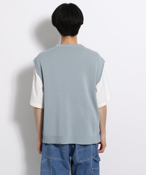 niko and...（ニコアンド）の「ミラノリブスリットイリベスト（ベスト・メンズ・ライトブルー/ブラック/ベージュ/オレンジ・FREE）」の15枚目の写真