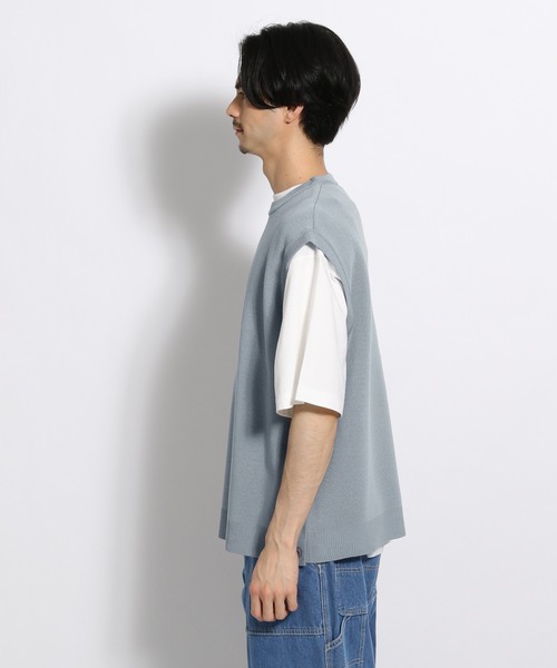 niko and...（ニコアンド）の「ミラノリブスリットイリベスト（ベスト・メンズ・ライトブルー/ブラック/ベージュ/オレンジ・FREE）」の16枚目の写真