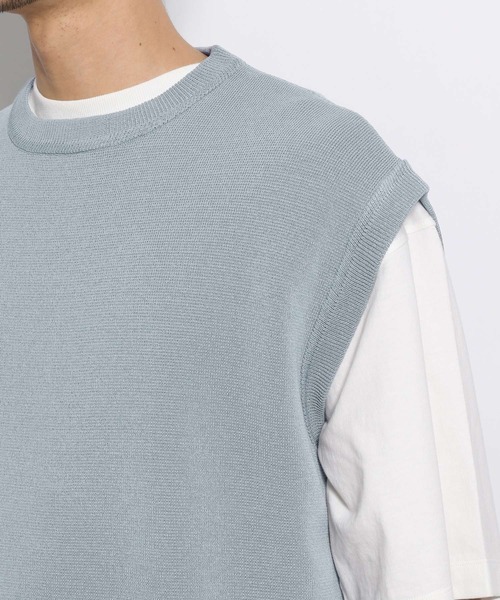 niko and...（ニコアンド）の「ミラノリブスリットイリベスト（ベスト・メンズ・ライトブルー/ブラック/ベージュ/オレンジ・FREE）」の18枚目の写真