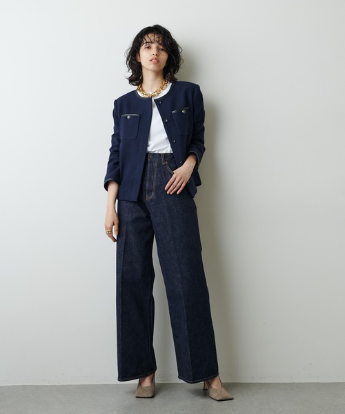 Whim Gazette（ウィムガゼット）の「デニムワイドパンツ（デニムパンツ・レディース・インディゴブルー・36/38）」の3枚目の写真