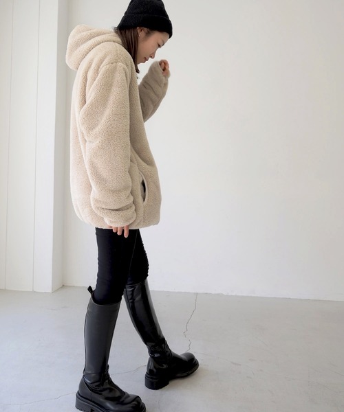 CANAL JEAN（キャナルジーン）の「ALMOND SURFBOARDS＆DESINS(アーモンドサーフボードデザイン) マイクロフリースフーディ（その他トップス・レディース・ライトベージュ・MEDIUM）」の10枚目の写真