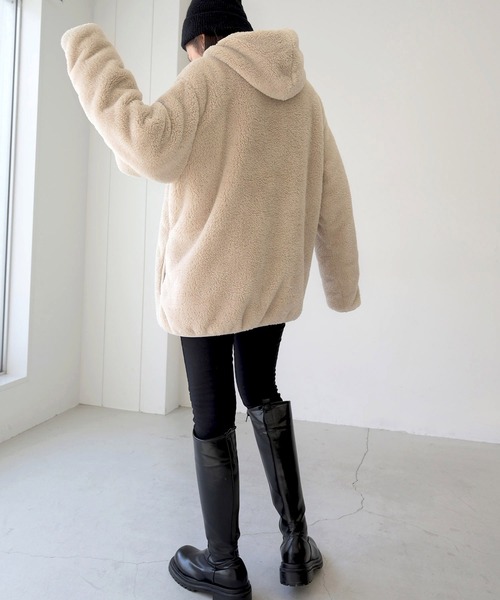 CANAL JEAN（キャナルジーン）の「ALMOND SURFBOARDS＆DESINS(アーモンドサーフボードデザイン) マイクロフリースフーディ（その他トップス・レディース・ライトベージュ・MEDIUM）」の12枚目の写真