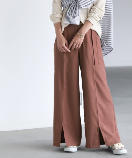 osharewalker（オシャレウォーカー）の「【廃盤】『センタープレスストレートパンツ』（その他パンツ・レディース・ブラック/ベージュ/ピンク・1/2）」の5枚目の写真