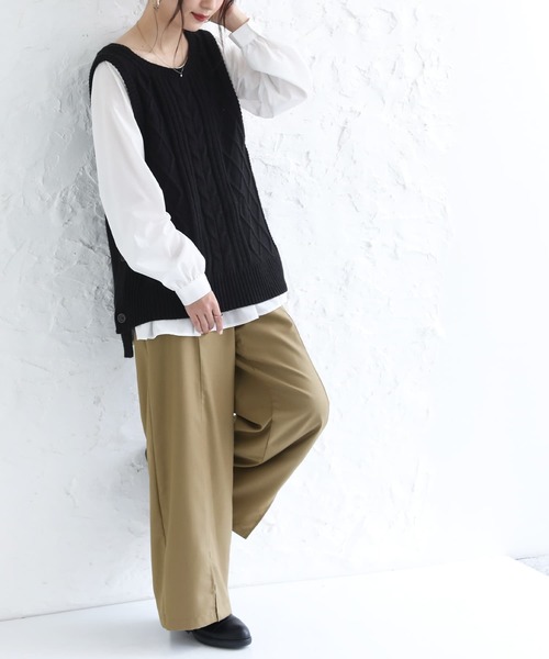 osharewalker（オシャレウォーカー）の「【廃盤】『センタープレスストレートパンツ』（その他パンツ・レディース・ブラック/ベージュ/ピンク・1/2）」の12枚目の写真