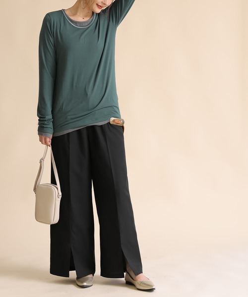 osharewalker（オシャレウォーカー）の「【廃盤】『センタープレスストレートパンツ』（その他パンツ・レディース・ブラック/ベージュ/ピンク・1/2）」の17枚目の写真