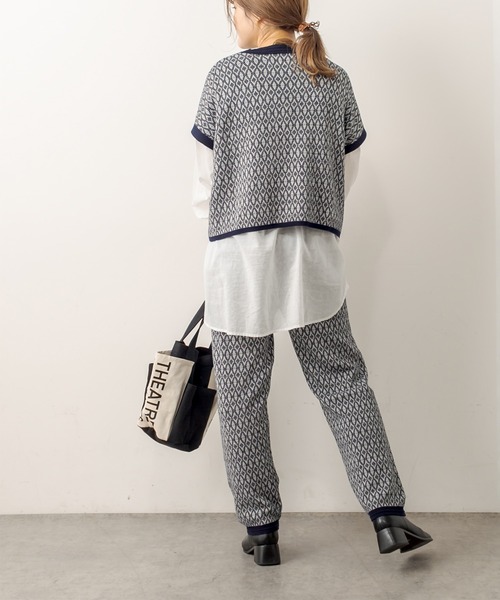 PUAL CE CIN（ピュアルセシン）の「ジャガードパンツ（その他パンツ・レディース・ネイビー/ブラウン/スミクロ・FREE）」の12枚目の写真