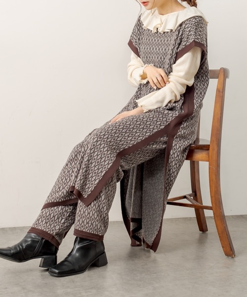 PUAL CE CIN（ピュアルセシン）の「ジャガードパンツ（その他パンツ・レディース・ネイビー/ブラウン/スミクロ・FREE）」の14枚目の写真