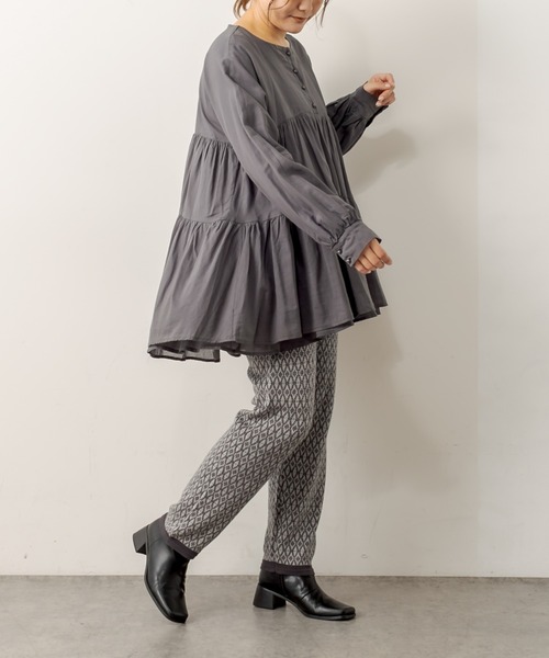 PUAL CE CIN（ピュアルセシン）の「ジャガードパンツ（その他パンツ・レディース・ネイビー/ブラウン/スミクロ・FREE）」の6枚目の写真