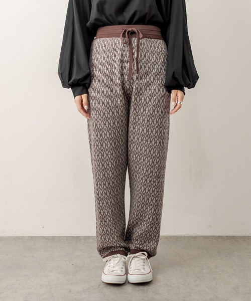 PUAL CE CIN（ピュアルセシン）の「ジャガードパンツ（その他パンツ・レディース・ネイビー/ブラウン/スミクロ・FREE）」の13枚目の写真