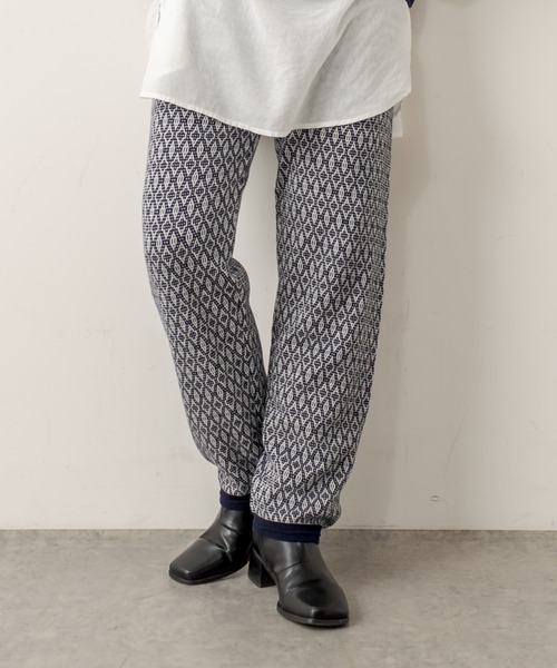 PUAL CE CIN（ピュアルセシン）の「ジャガードパンツ（その他パンツ・レディース・ネイビー/ブラウン/スミクロ・FREE）」の8枚目の写真