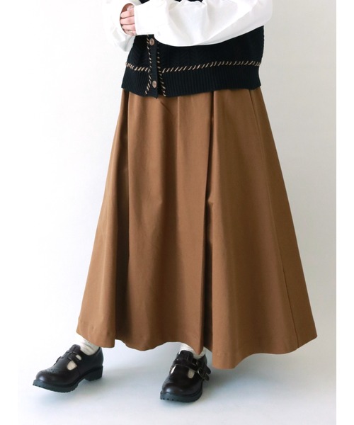 ehka sopo（エヘカソポ）の「タックギャザースカート（スカート・レディース・ベージュ/ブラウン/チャコール・ﾌﾘ-）」の2枚目の写真