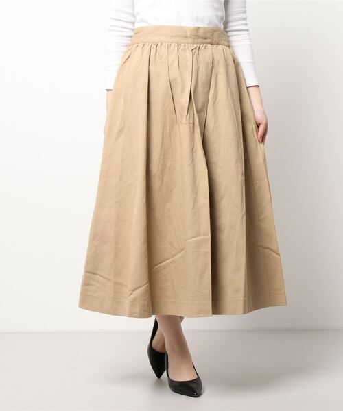 ehka sopo（エヘカソポ）の「タックギャザースカート（スカート・レディース・ベージュ/ブラウン/チャコール・ﾌﾘ-）」の7枚目の写真