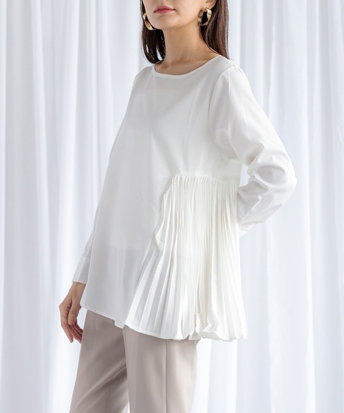 White Collection(ホワイトコレクション)の「【2021AW】サイドプリーツデザインブラウス&ベルト付きニットベスト・セットアンサンブル(ニット/セーター・レディース・ブラック/グレー/キャメル・FREE)」の20枚目の写真