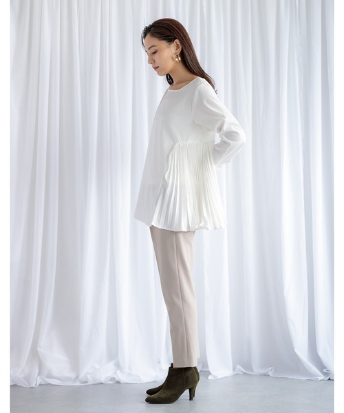 White Collection(ホワイトコレクション)の「【2021AW】サイドプリーツデザインブラウス&ベルト付きニットベスト・セットアンサンブル(ニット/セーター・レディース・ブラック/グレー/キャメル・FREE)」の21枚目の写真